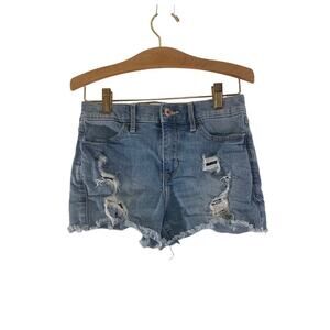 ABERCROMBIE & FITCH Girl’s High Rise Shortie Distressed Jean Shorts /Size: 13/14